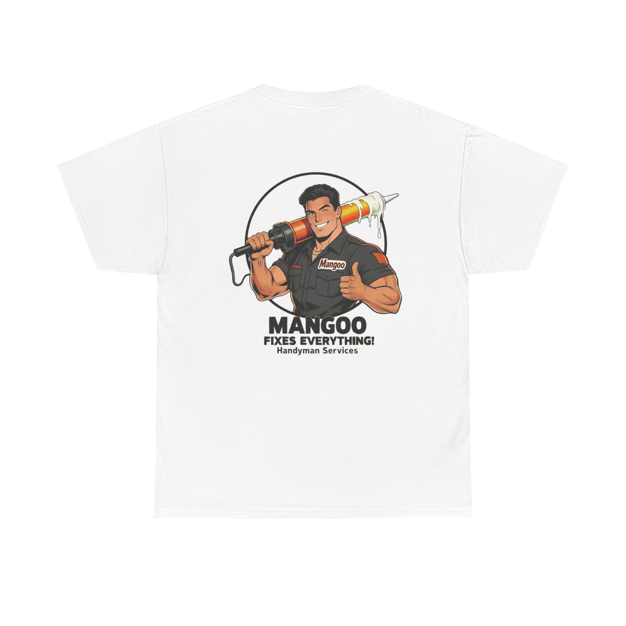 Mangoo Fixes Everything T-Shirt | Vintage Handyman Cartoon Tee