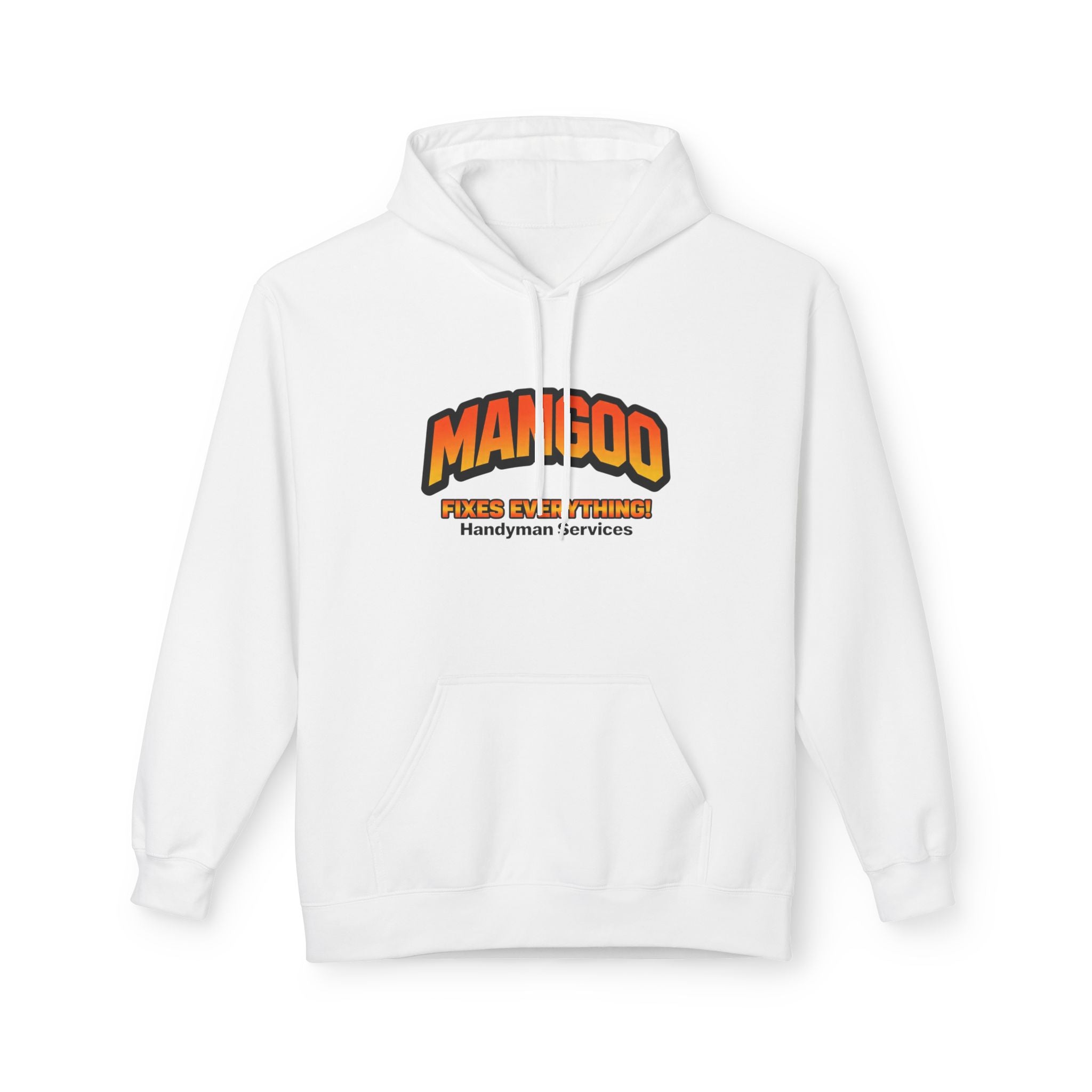 Mango Fireside Hoodie — Retro Logo Handyman Services Sweatshirt