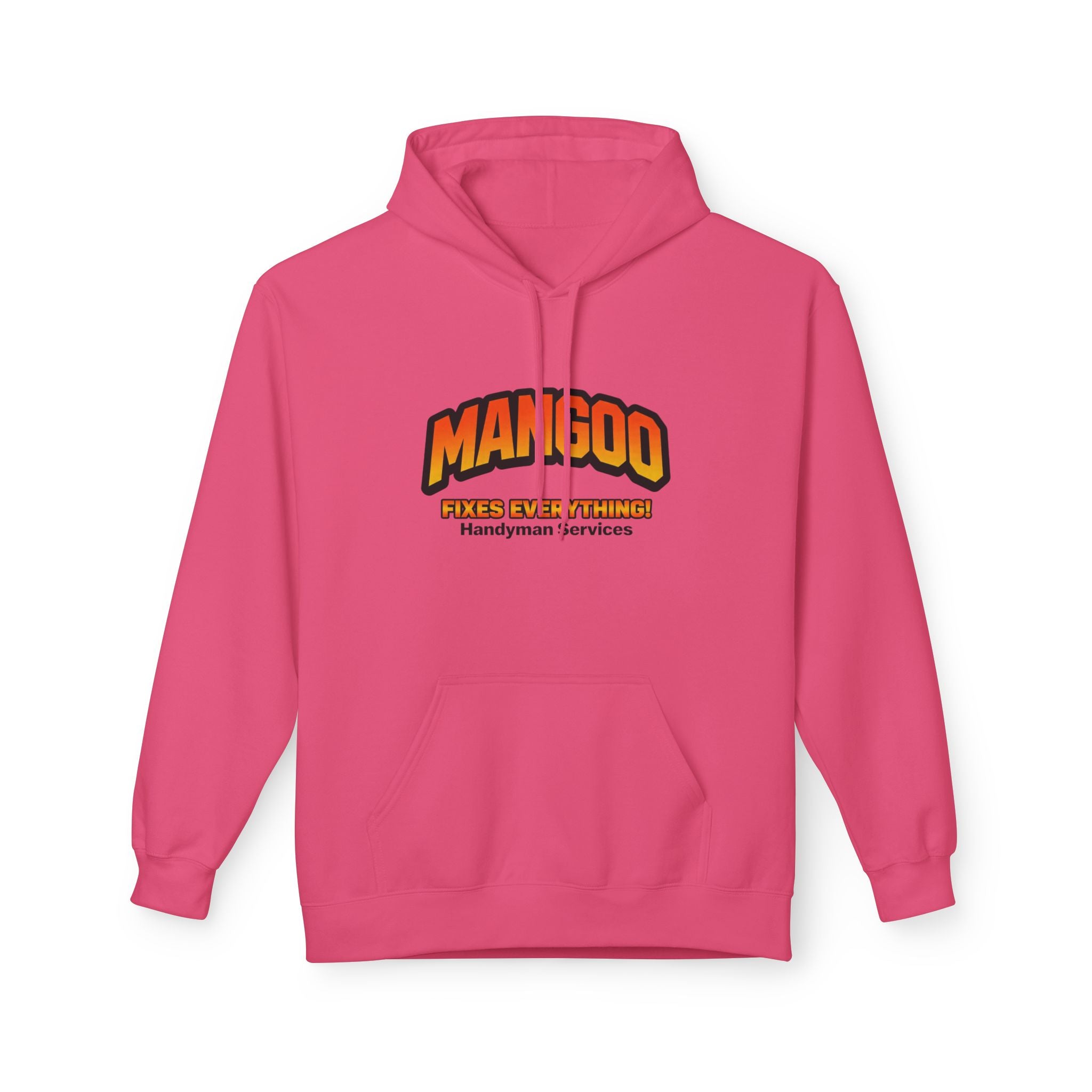 Mango Fireside Hoodie — Retro Logo Handyman Services Sweatshirt