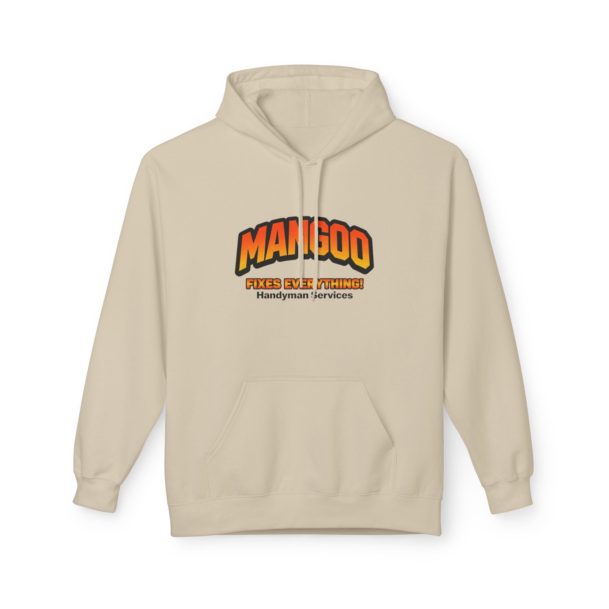 Mango Fireside Hoodie — Retro Logo Handyman Services Sweatshirt