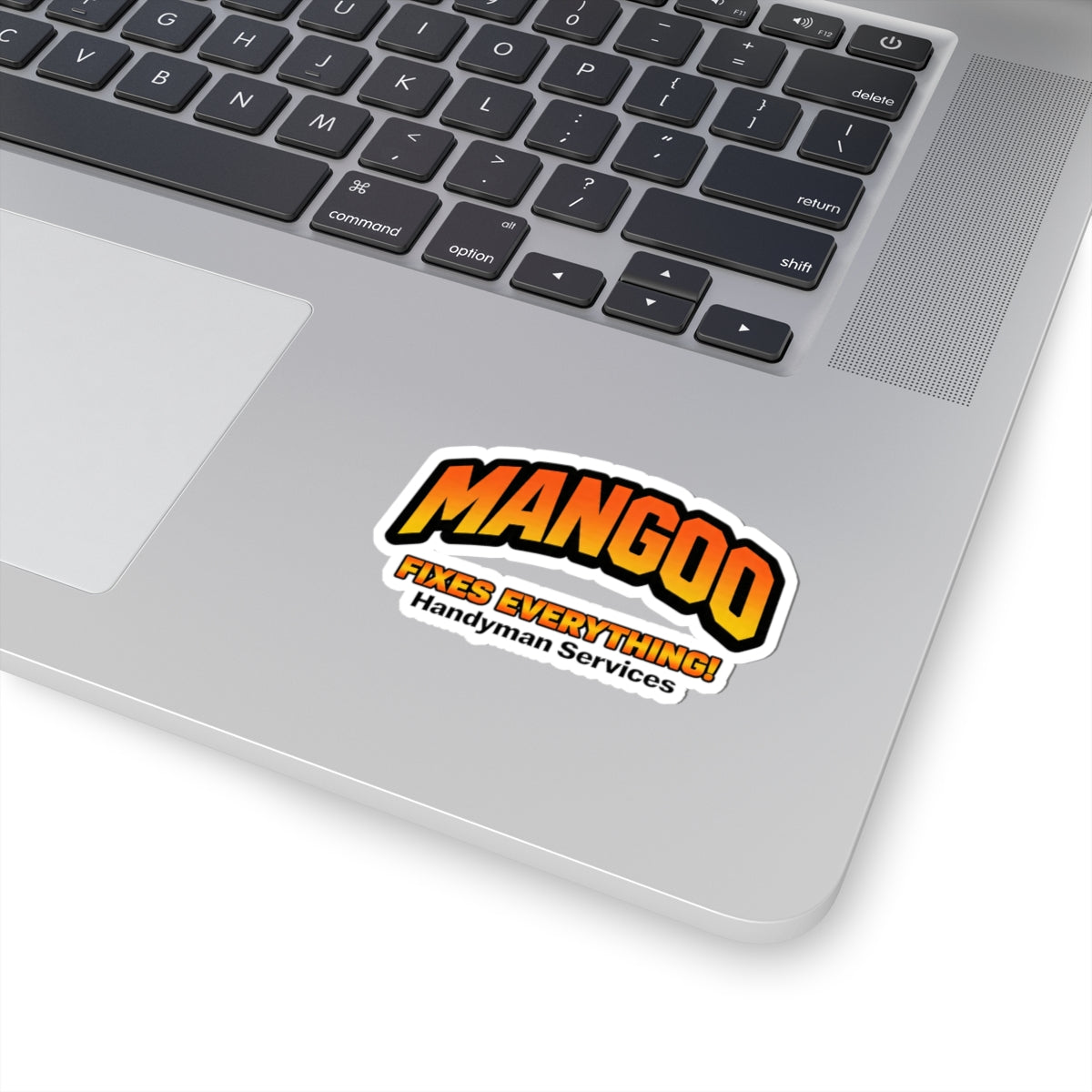 Mangoo Fixes Everything! Sticker — Handyman Service Logo Kiss-Cut Sticker