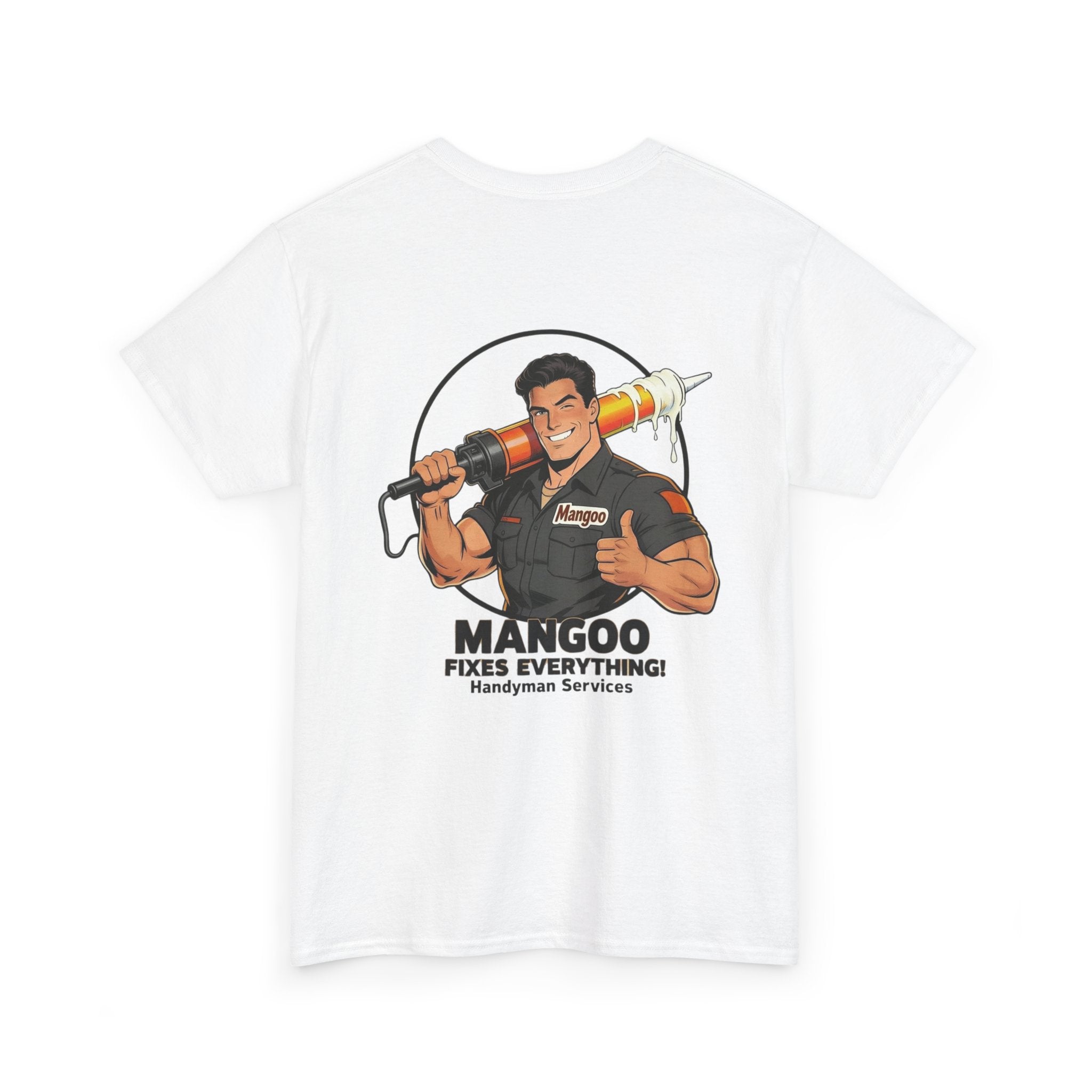 Mangoo Fixes Everything T-Shirt | Vintage Handyman Cartoon Tee