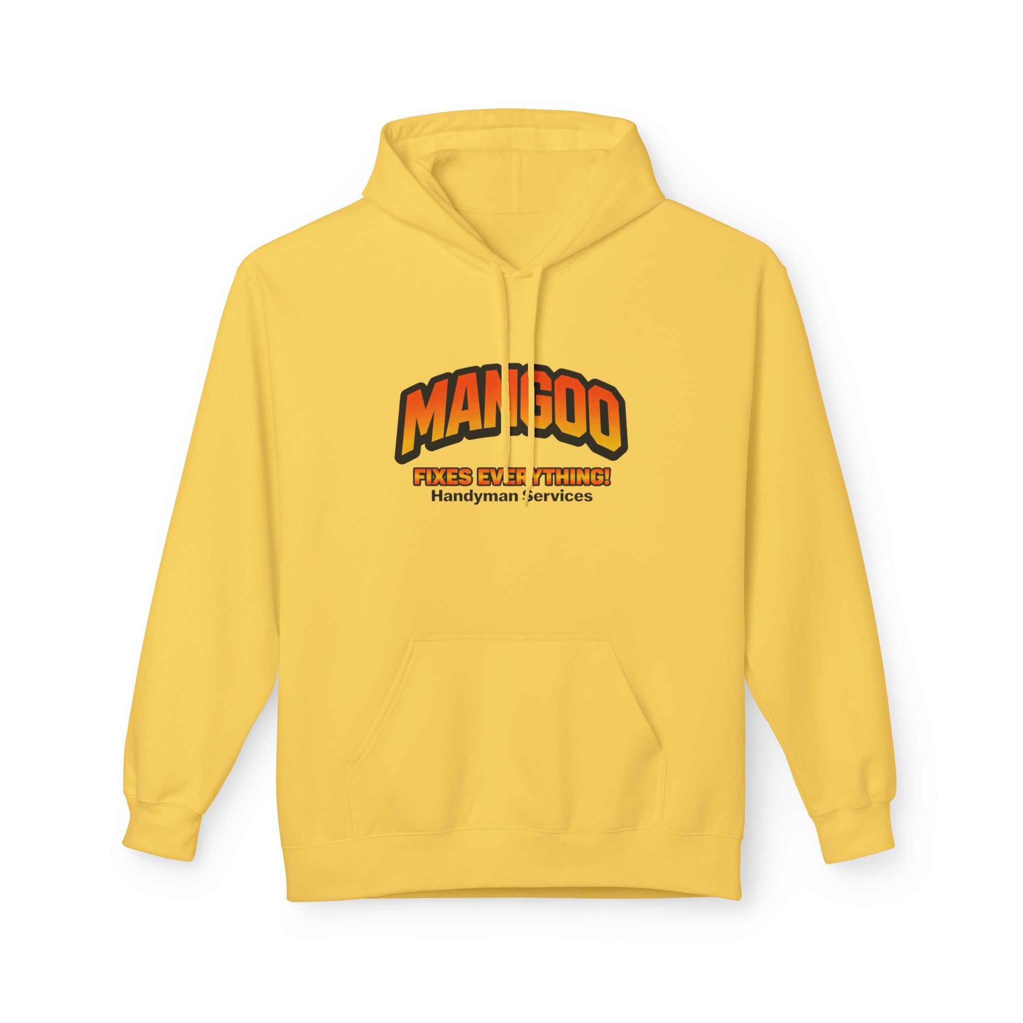 Mango Fireside Hoodie — Retro Logo Handyman Services Sweatshirt
